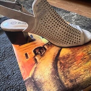 Bella Vita block heel suede sandal